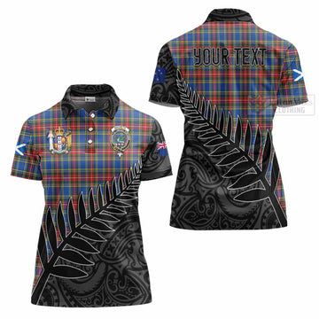 MacBeth (McBeth) Crest Tartan Women's Polo Shirt with New Zealand Silver Fern Half Style