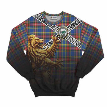 MacBeth (McBeth) Crest Tartan Sweatshirt with Golden Lion Emblem Celtic Style Unisex - Tartan Vibes Clothing