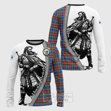 MacBeth (McBeth) Tartan Clan Crest Long Sleeve T-Shirt with Highlander Warrior Celtic Style