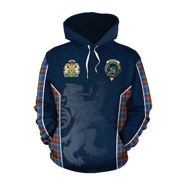 MacBeth (McBeth) Tartan Cotton Hoodie with Family Crest and Lion Rampant Vibes Sport Style Pullover Hoodie XS - Tartan Vibes Clothing