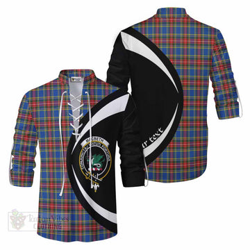 MacBeth (McBeth) Tartan Ghillie Kilt Shirt with Family Crest Circle Style