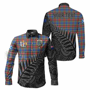 MacBeth (McBeth) Crest Tartan Long Sleeve Button Shirt with New Zealand Silver Fern Half Style