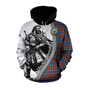 MacBeth (McBeth) Tartan Clan Crest Cotton Hoodie with Highlander Warrior Celtic Style Pullover Hoodie XS - Tartan Vibes Clothing