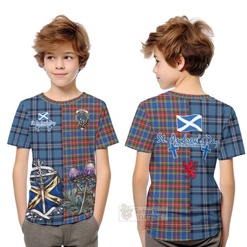 MacBeth (McBeth) Tartan Kid T-Shirt Happy St. Andrew's Day Half Tartan Style