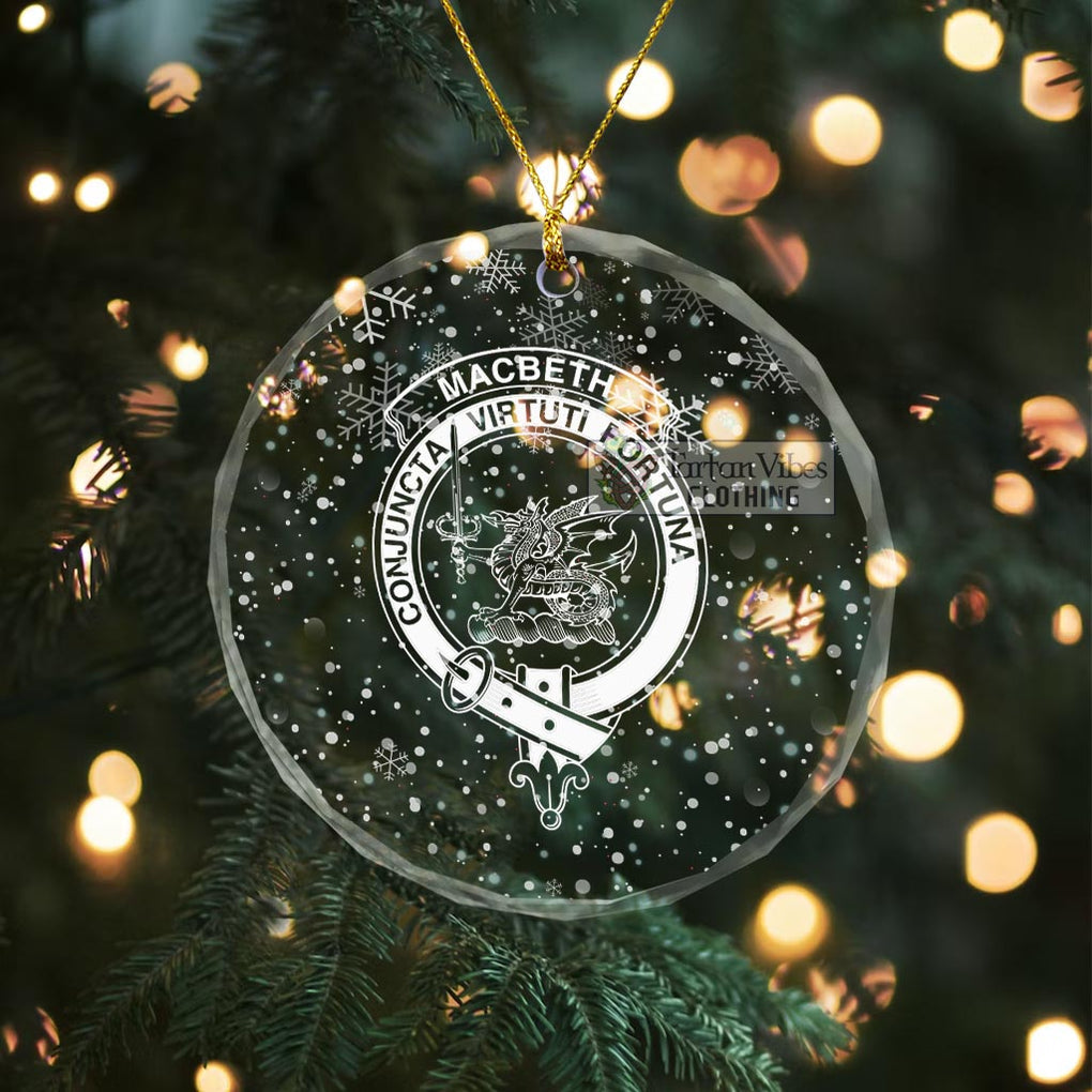 Tartan Vibes Clothing MacBeth (McBeth) Clan Crest Christmas Glass Ornament