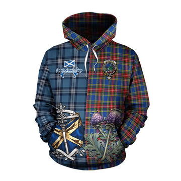 MacBeth (McBeth) Tartan Cotton Hoodie Happy St. Andrew's Day Half Tartan Style Pullover Hoodie XS - Tartan Vibes Clothing