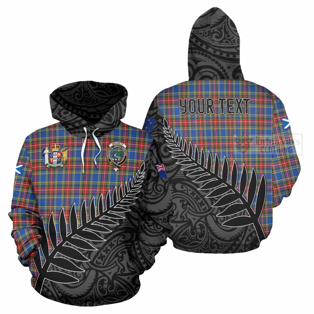 Tartan Vibes Clothing MacBeth (McBeth) Crest Tartan Hoodie with New Zealand Silver Fern Half Style