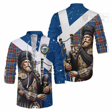 MacBeth (McBeth) Tartan Ghillie Kilt Shirt with Family Crest Scottish Bagpiper Vibes