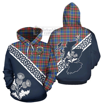 MacBeth (McBeth) Tartan Hoodie Featuring Thistle and Scotland Map