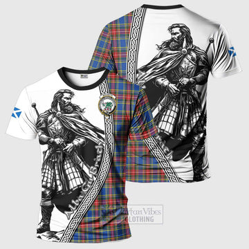 MacBeth (McBeth) Tartan Clan Crest T-Shirt with Highlander Warrior Celtic Style