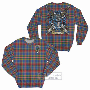 MacBeth (McBeth) Tartan Sweatshirt with Family Crest Celtic Skull Style