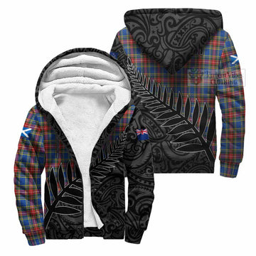 MacBeth (McBeth) Crest Tartan Sherpa Hoodie with New Zealand Silver Fern Half Style