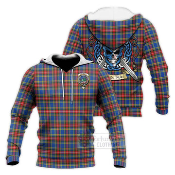 MacBeth (McBeth) Tartan Knitted Hoodie with Family Crest Celtic Skull Style