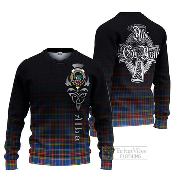 MacBeth (McBeth) Tartan Ugly Sweater Featuring Alba Gu Brath Family Crest Celtic Inspired