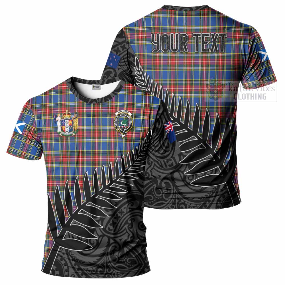 Tartan Vibes Clothing MacBeth (McBeth) Crest Tartan T-Shirt with New Zealand Silver Fern Half Style