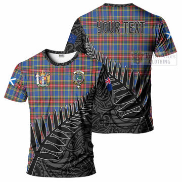 MacBeth (McBeth) Crest Tartan T-Shirt with New Zealand Silver Fern Half Style