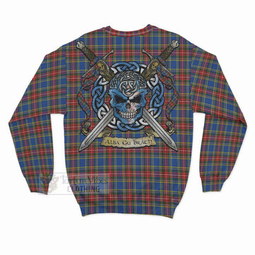 MacBeth (McBeth) Tartan Sweatshirt with Family Crest Celtic Skull Style