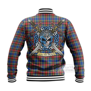 MacBeth (McBeth) Tartan Baseball Jacket with Family Crest Celtic Skull Style