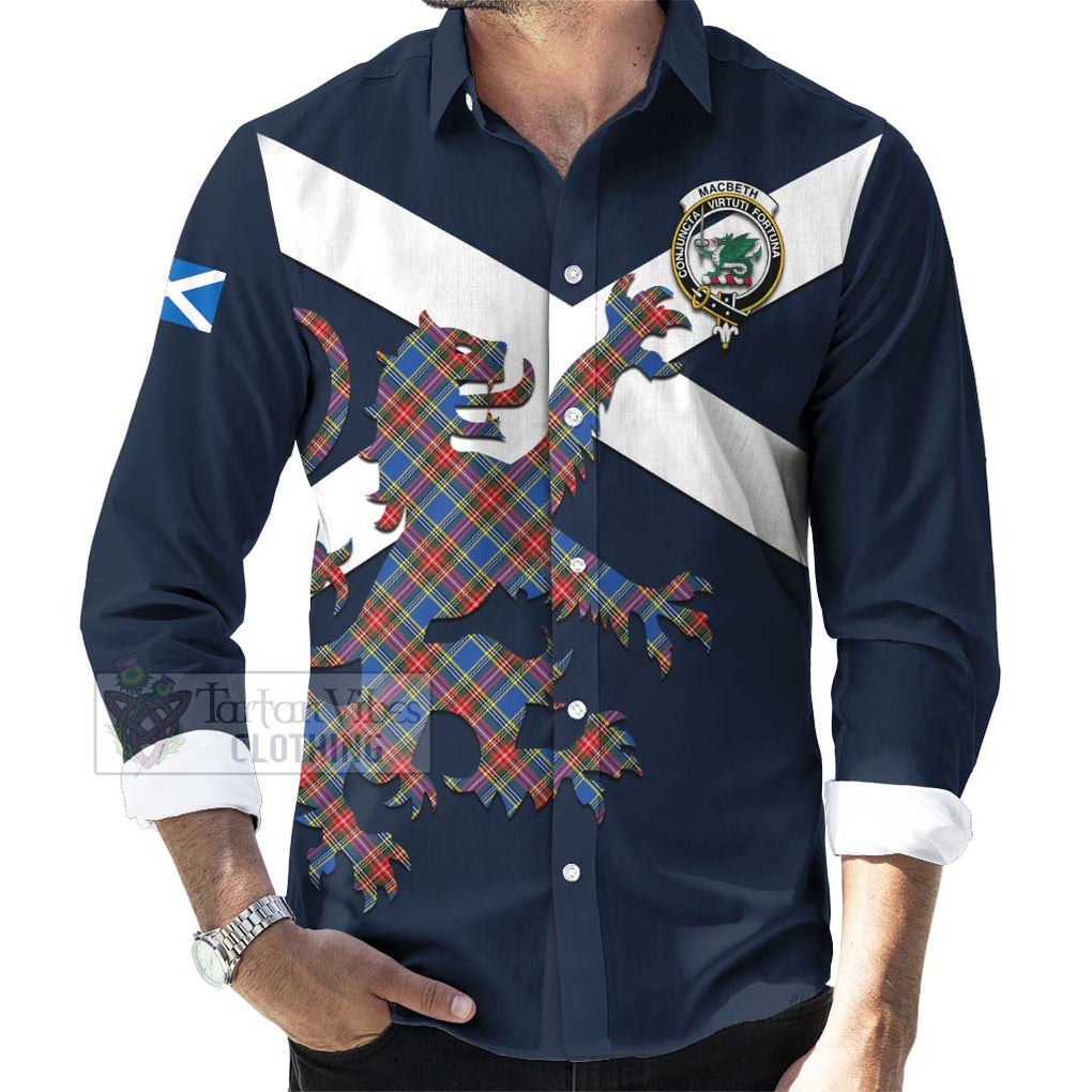 Tartan Vibes Clothing MacBeth (McBeth) Tartan Lion Rampant Long Sleeve Button Shirt – Proudly Display Your Heritage with Alba Gu Brath and Clan Name