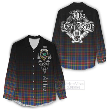 MacBeth (McBeth) Tartan Women's Casual Shirt Featuring Alba Gu Brath Family Crest Celtic Inspired