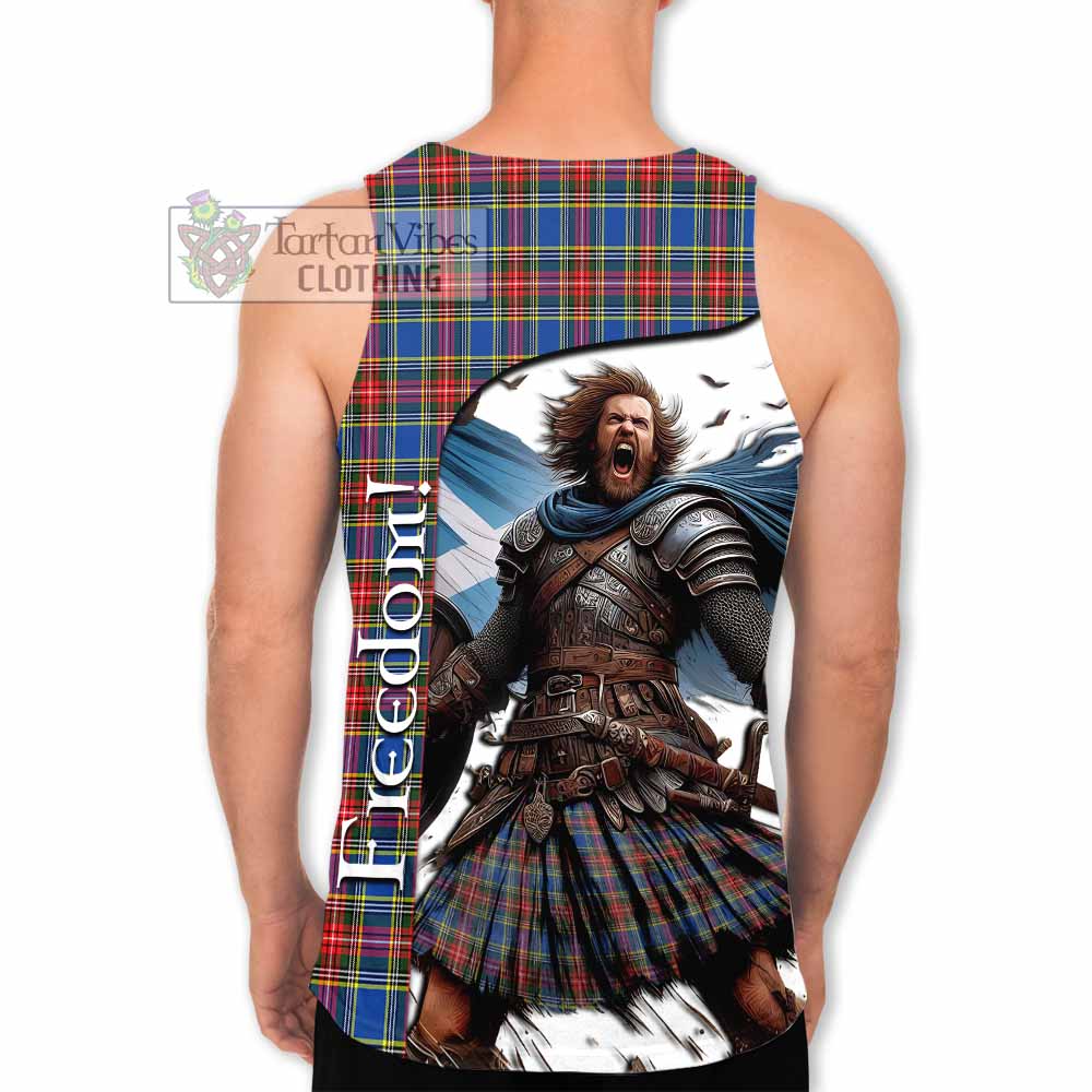 Tartan Vibes Clothing MacBeth (McBeth) Crest Tartan Men's Tank Top Inspired by the Freedom of Scottish Warrior