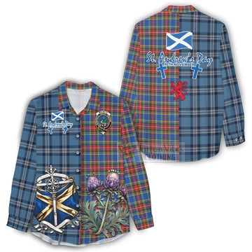 MacBeth (McBeth) Tartan Women's Casual Shirt Happy St. Andrew's Day Half Tartan Style