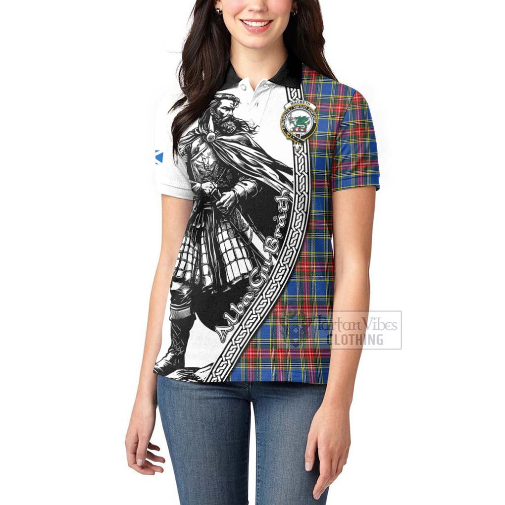 Tartan Vibes Clothing MacBeth (McBeth) Tartan Clan Crest Women's Polo Shirt with Highlander Warrior Celtic Style