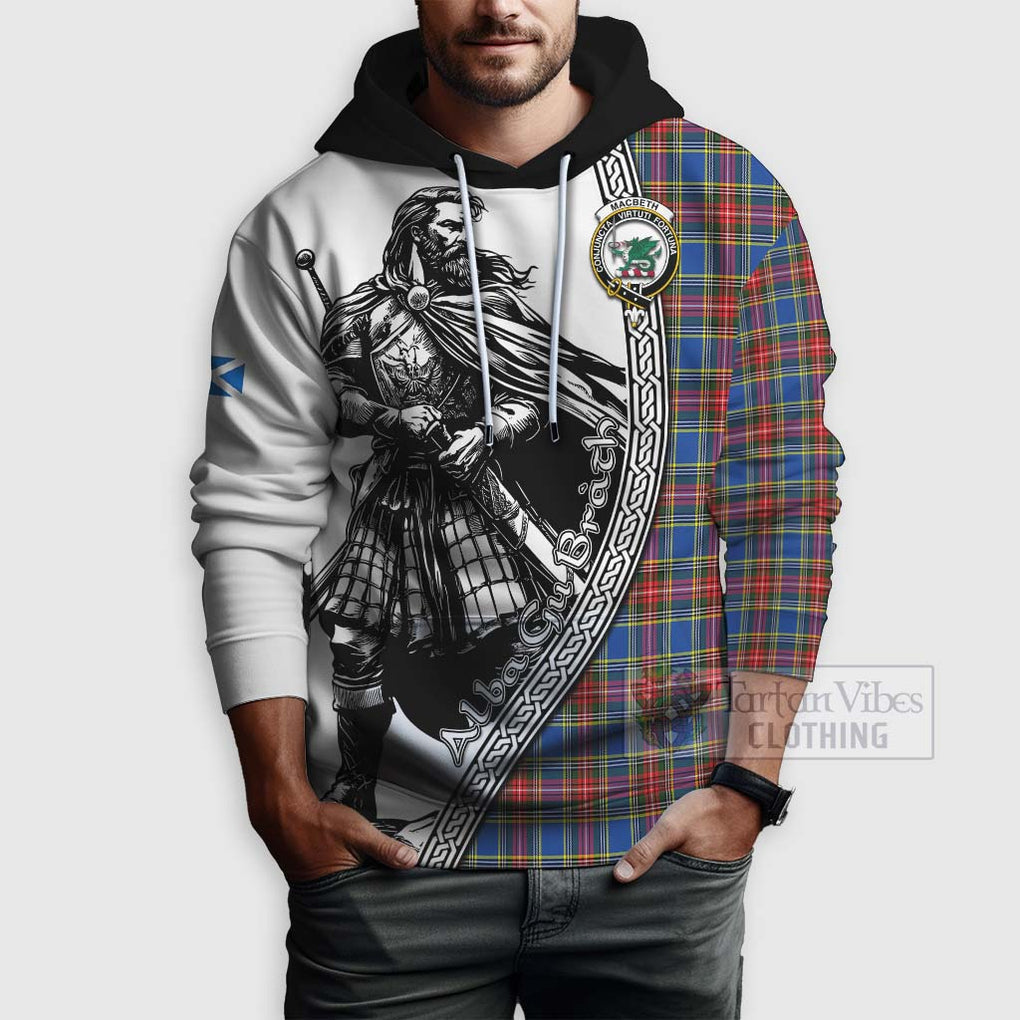 MacBeth (McBeth) Tartan Clan Crest Hoodie with Highlander Warrior Celtic Style - Tartan Vibes Clothing