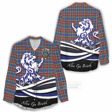 MacBeth (McBeth) Tartan Women's Casual Shirt with Alba Gu Brath Regal Lion Emblem