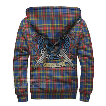 MacBeth (McBeth) Tartan Sherpa Hoodie with Family Crest Celtic Skull Style