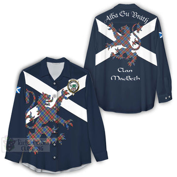 MacBeth (McBeth) Tartan Lion Rampant Women's Casual Shirt Proudly Display Your Heritage with Alba Gu Brath and Clan Name