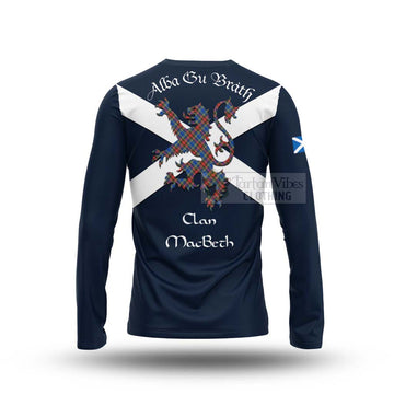 MacBeth (McBeth) Tartan Lion Rampant Long Sleeve T-Shirt Proudly Display Your Heritage with Alba Gu Brath and Clan Name - Tartan Vibes Clothing