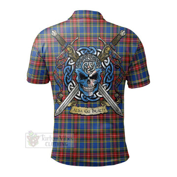 MacBeth (McBeth) Tartan Polo Shirt with Family Crest Celtic Skull Style