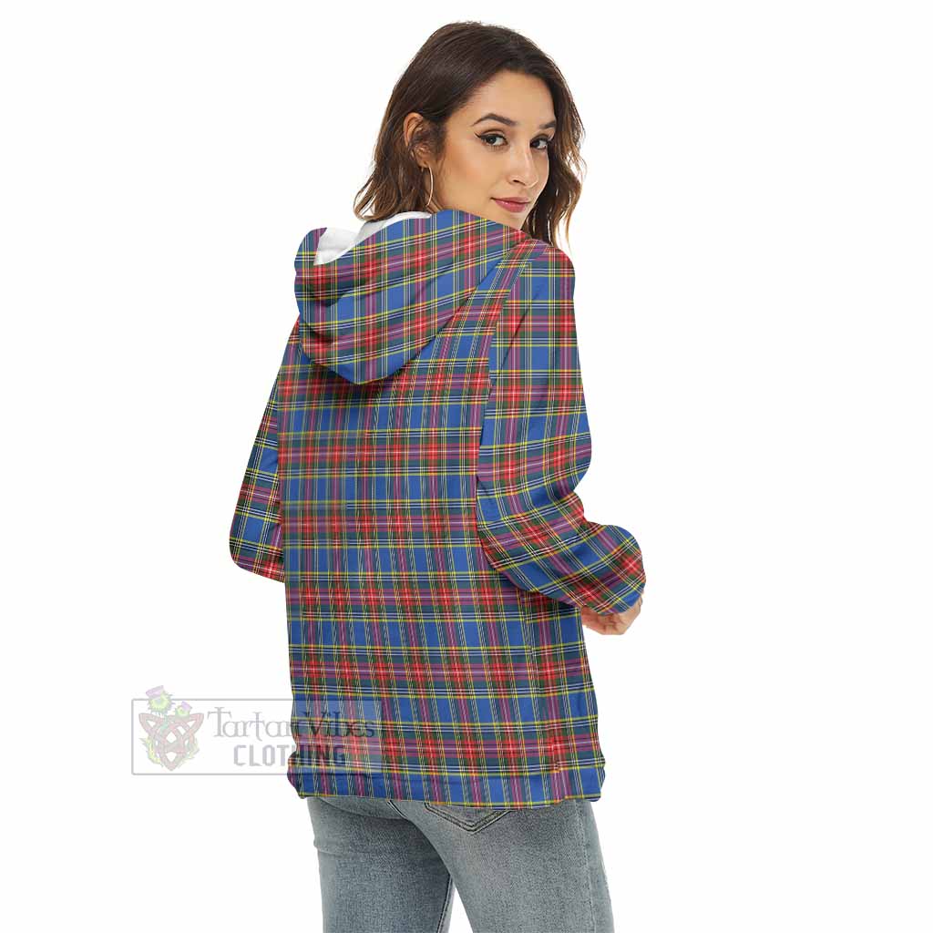 Tartan Vibes Clothing MacBeth (McBeth) Tartan Women's Borg  Half Zip Fleece Hoodie