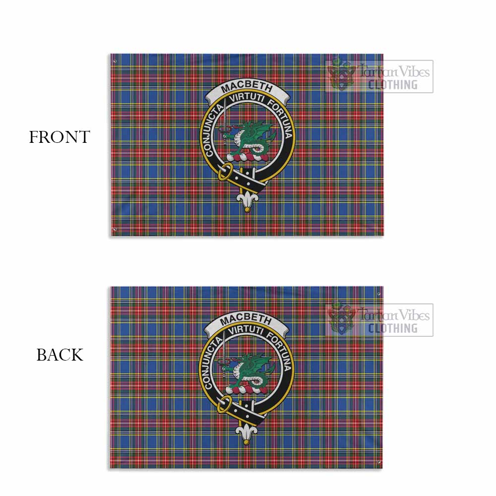 Tartan Vibes Clothing MacBeth (McBeth) Tartan House Flag with Family Crest