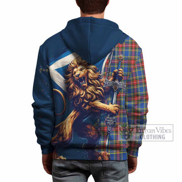 MacBeth (McBeth) Tartan Family Crest Hoodie with Scottish Majestic Lion - Tartan Vibes Clothing