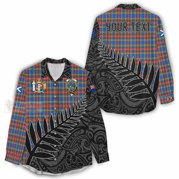 MacBeth (McBeth) Crest Tartan Women's Casual Shirt with New Zealand Silver Fern Half Style