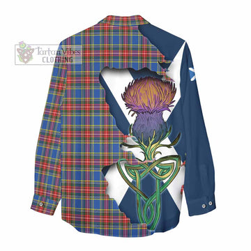 MacBeth (McBeth) Tartan Family Crest Women's Casual Shirt Scottish Thistle Celtic Inspired - Tartan Vibes Clothing