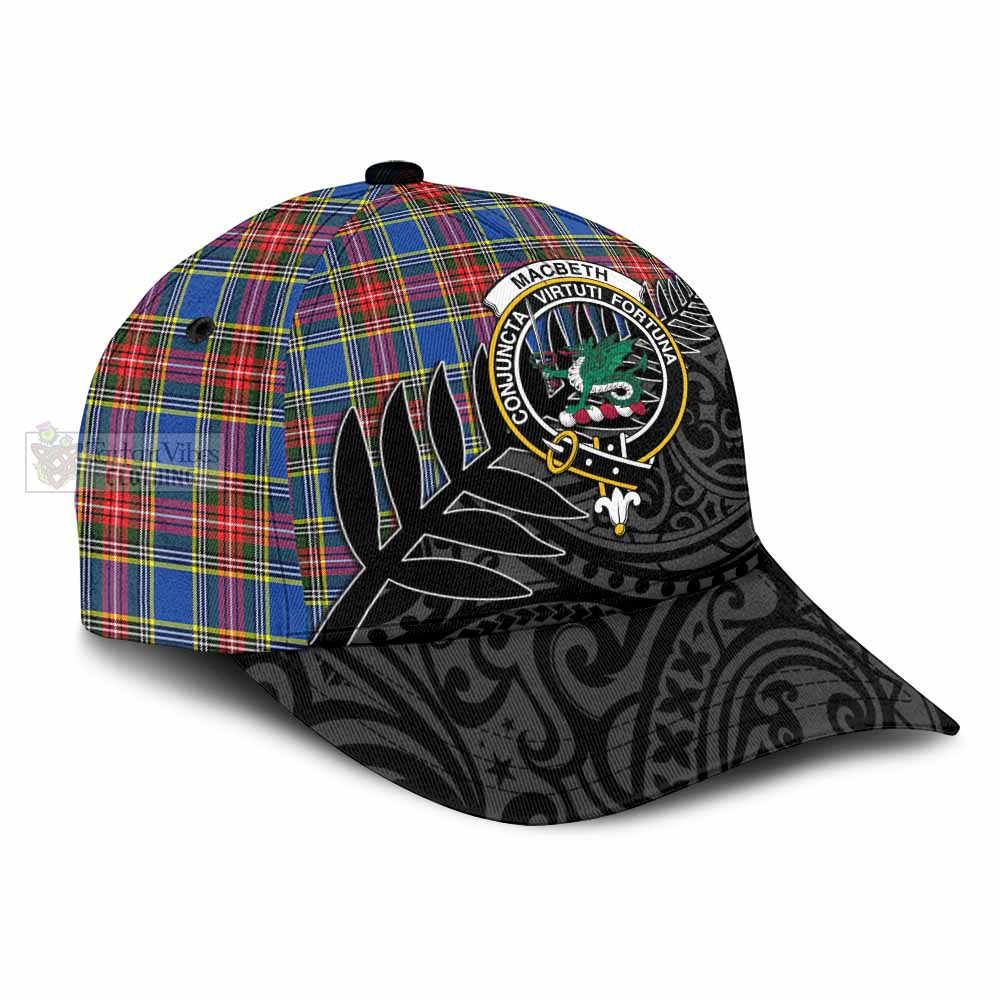 Tartan Vibes Clothing MacBeth (McBeth) Tartan Classic Cap with New Zealand Silver Fern Half Style