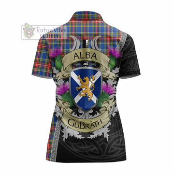 MacBeth (McBeth) Tartan Family Crest Women's Polo Shirt Lion Rampant Royal Thistle Shield Celtic Inspired - Tartan Vibes Clothing