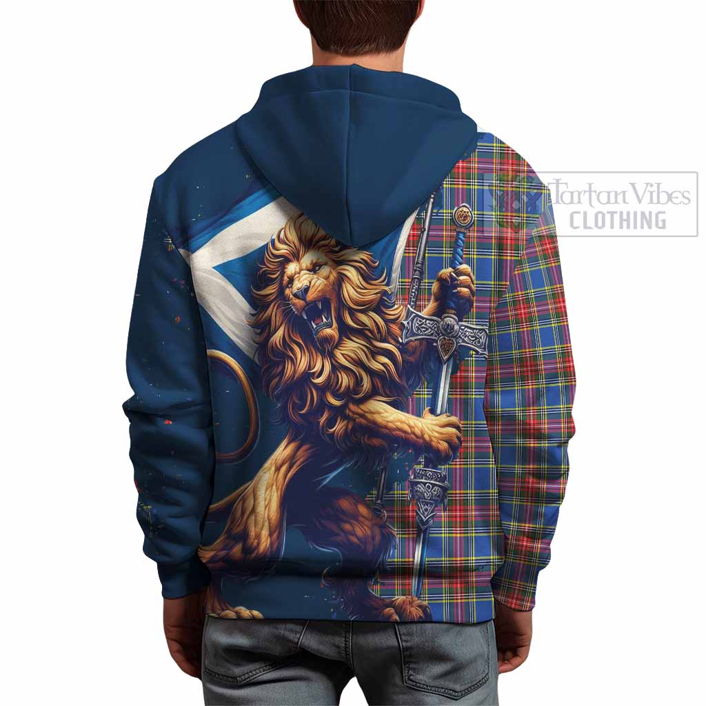 Tartan Vibes Clothing MacBeth (McBeth) Tartan Family Crest Hoodie with Scottish Majestic Lion