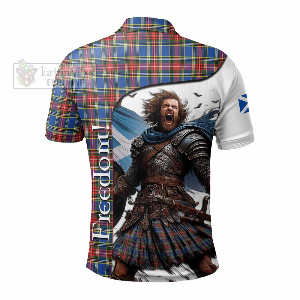 Tartan Vibes Clothing MacBeth (McBeth) Crest Tartan Polo Shirt Inspired by the Freedom of Scottish Warrior