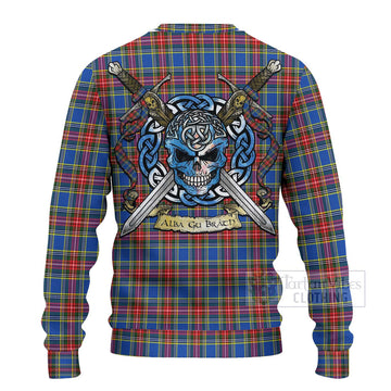 MacBeth (McBeth) Tartan Ugly Sweater with Family Crest Celtic Skull Style