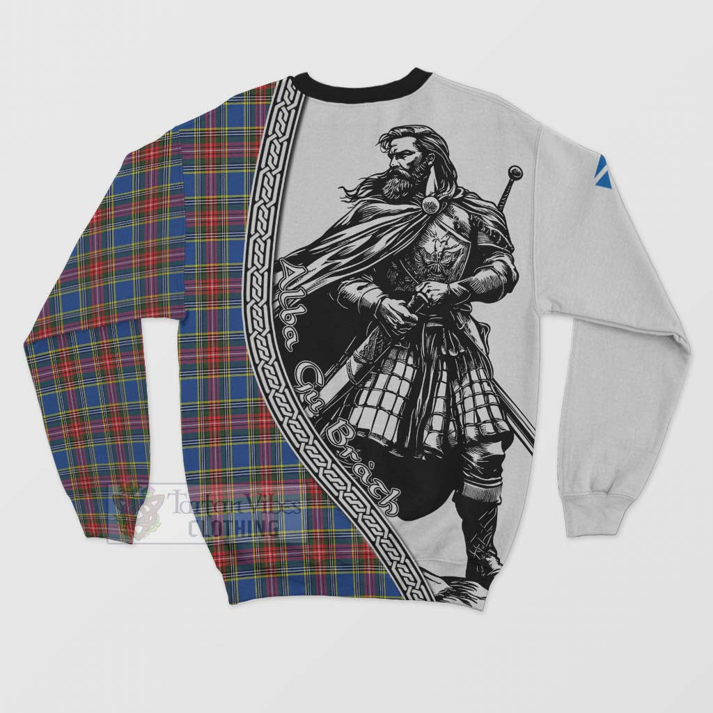 Tartan Vibes Clothing MacBeth (McBeth) Tartan Clan Crest Sweatshirt with Highlander Warrior Celtic Style