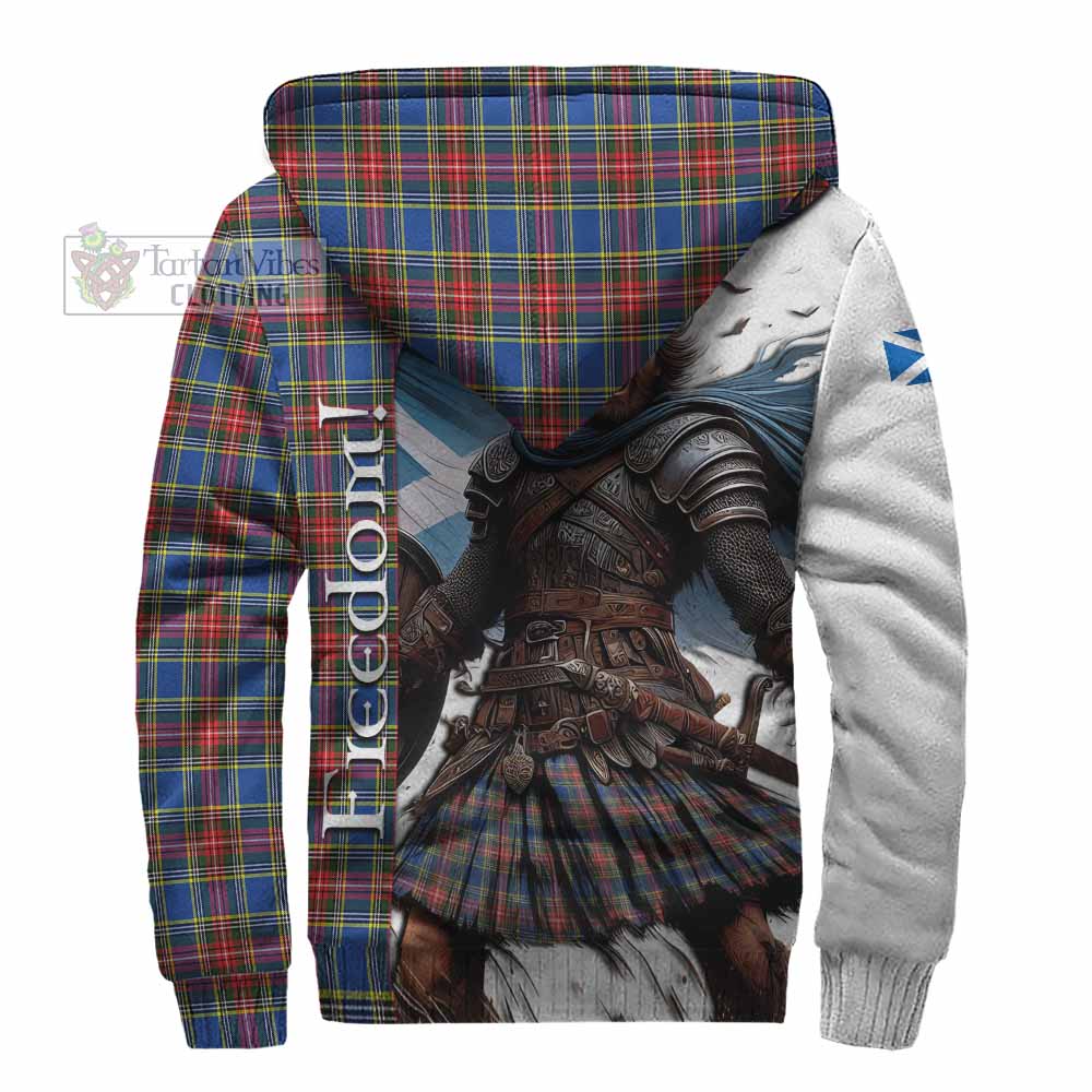 Tartan Vibes Clothing MacBeth (McBeth) Crest Tartan Sherpa Hoodie Inspired by the Freedom of Scottish Warrior