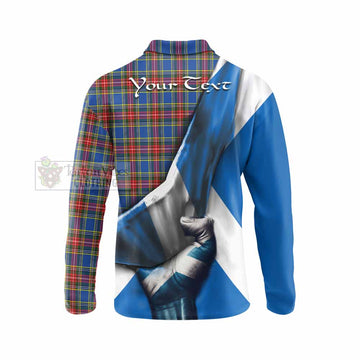 MacBeth (McBeth) Tartan Long Sleeve Polo Shirt with Family Crest Scotland Patriotic Style