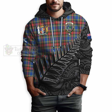 MacBeth (McBeth) Crest Tartan Hoodie with New Zealand Silver Fern Half Style