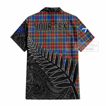 MacBeth (McBeth) Crest Tartan Short Sleeve Button Shirt with New Zealand Silver Fern Half Style