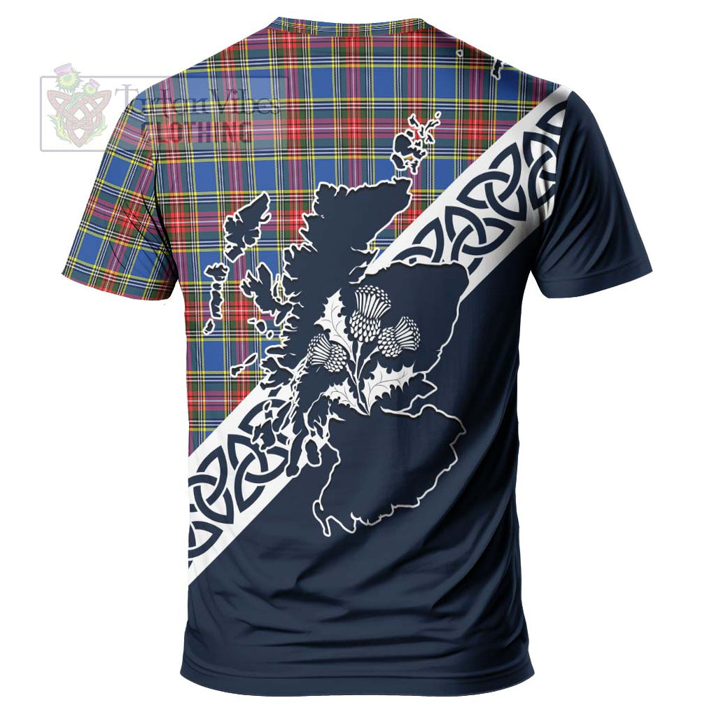 MacBeth (McBeth) Tartan T-Shirt Featuring Thistle and Scotland Map