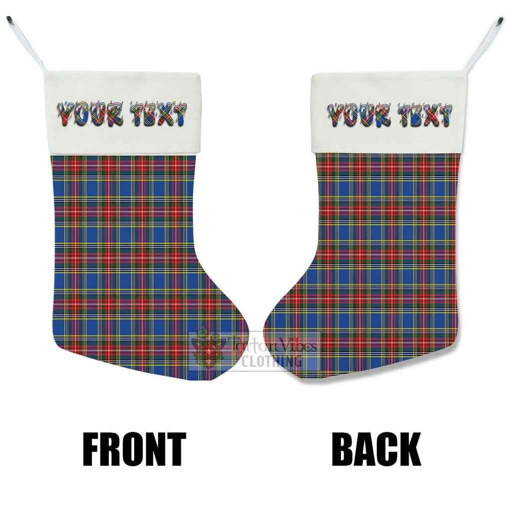 Tartan Vibes Clothing MacBeth (McBeth) Tartan Christmas Stocking with Personalized Text